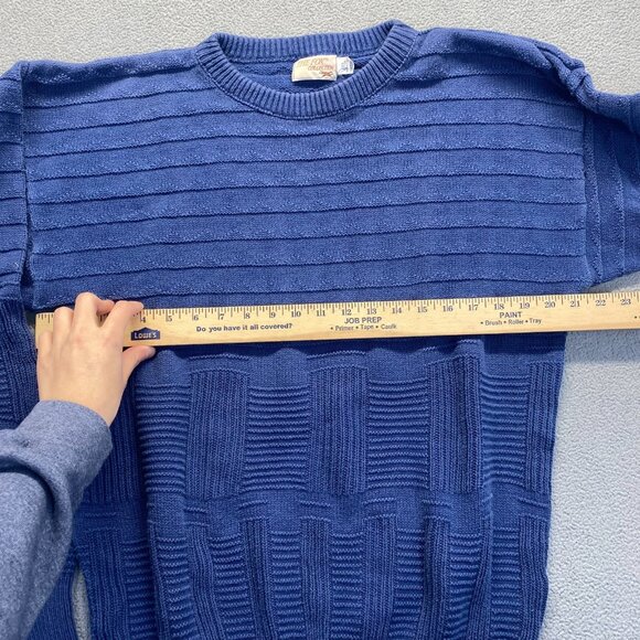 Vintage Fox Collection Geometric Knit Blue Sweater Women's Size L Made in USA - Picture 4 of 9
